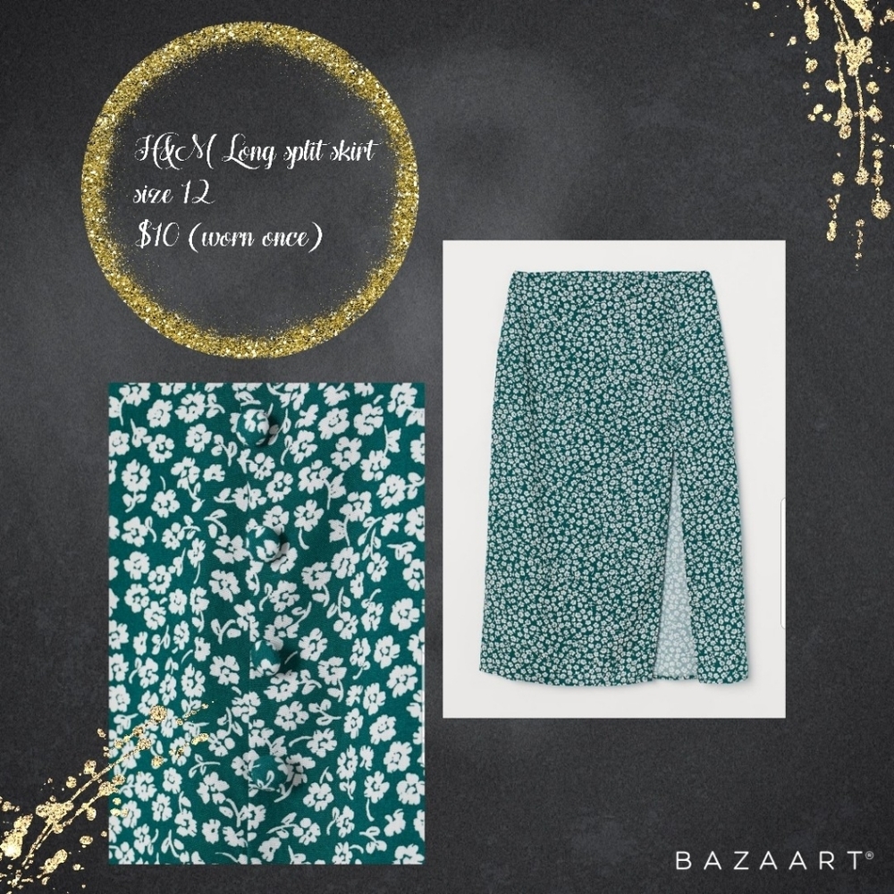 long floral split skirt